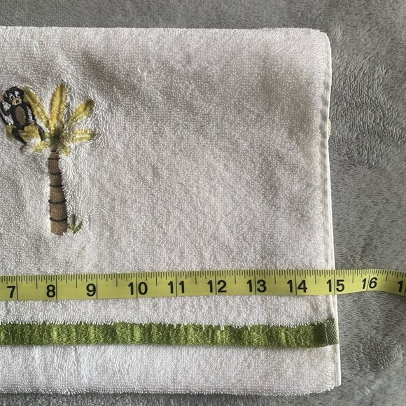 Casaba Kids Animals Zebra Monkey Giraffe Palm Embroidered Towel Bath Set of 3 - Picture 7 of 10
